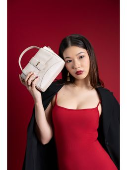 Eske - Anastasia White Solid Vegan Leather Satchel