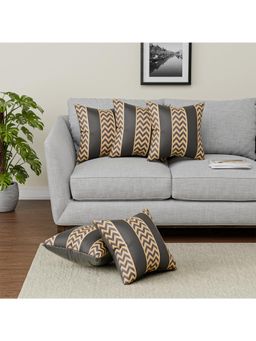 Kuber Industries - Grey Zig Zag Cushion Covers (Pack of 5)