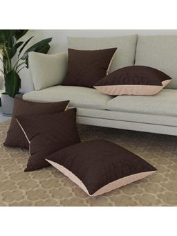 Kuber Industries - Brown Quilted Cushion Covers (Pack of 5)