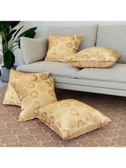 Kuber Industries - Beige Polyester Banarasi Gola Cushion Covers (Pack of 5)