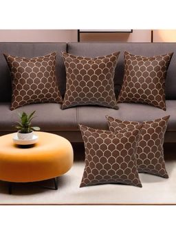 Kuber Industries - Brown Velvet Cushion Covers (Pack of 5)
