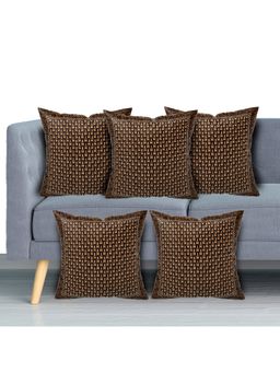 Kuber Industries - Brown Soft Cushion Covers (Pack of 5)
