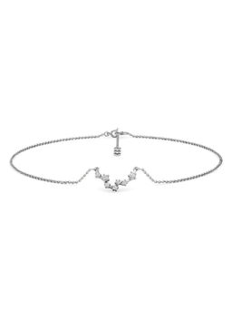 Candere by Kalyan Jewellers - Pisces 14K White Gold and Diamond Anklet for Women
