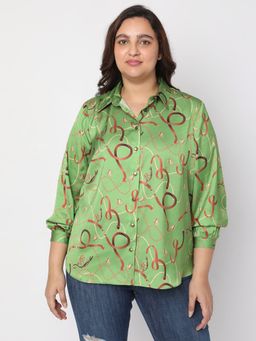 VERO MODA - Curve Women Green Casual Shirt