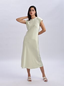 Calvin Klein - Green Polyester Round Neck Slim Fit Dress