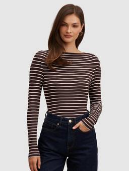 Forever New - Women Brown Stripes Fabric Top