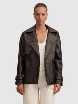 Forever New - Women Brown Solid/Plain Polyester Jacket with Belt