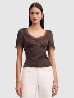 Forever New - Women Brown Solid/Plain Polyester Top