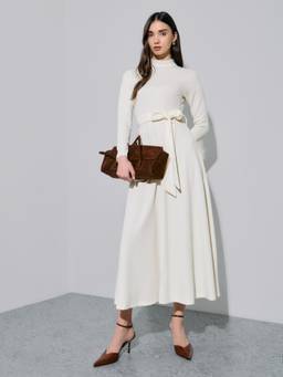 Styli - Women Off White Solid/Plain Polyester Dress
