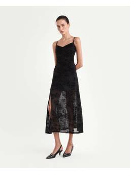 RAREISM - Women Black Floral Cotton Blend Dress