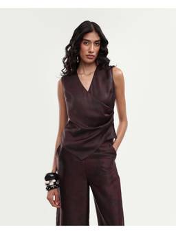 RAREISM - Women Maroon Printed Polyester Top