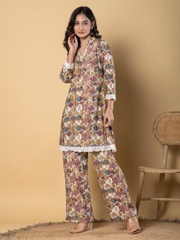 Readiprint - Women Pink Printed Co-Ord (Set of 2)