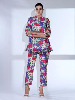 Readiprint - Women Purple Printed Co-Ord (Set of 2)