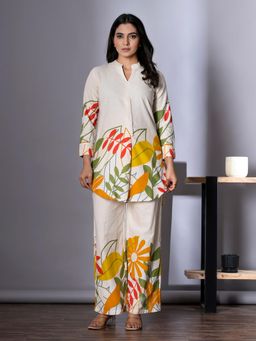 Readiprint - Women Off White Printed Co-Ord (Set of 2)