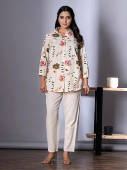 Readiprint - Women Off White Printed Co-Ord (Set of 2)