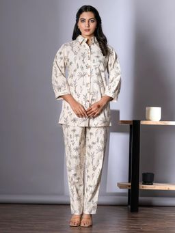 Readiprint - Women Off White Printed Co-Ord (Set of 2)