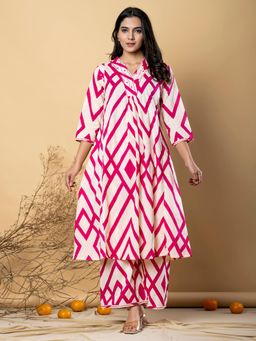 Readiprint - Women Pink Printed Kurta with Palazzo (Set of 2)