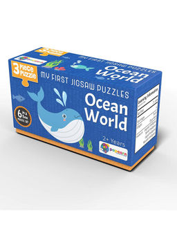 Popcorn Games & Puzzles - Ocean World - 3 Piece Puzzles| 6 Puzzles in A Box & 3D - Fish