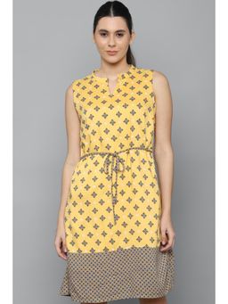 Allen Solly - Women Yellow Print Casual Dress