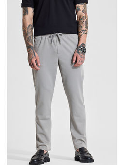 Snitch - Grey Solid Slim Casual Trouser for Men