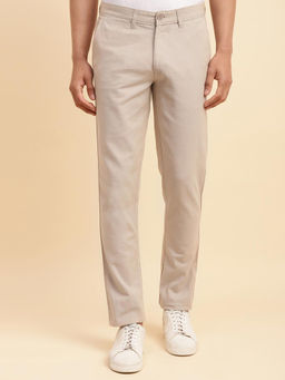 Fabindia - Beige Cotton Slim Fit Regular Casual Trouser
