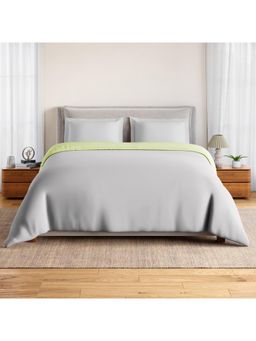 SPACES - Grey Solid Cotton Double Blanket Quilt