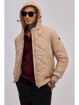 Snitch - Beige Puffer Hooded Jacket