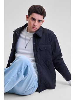 Snitch - Navy Blue Double Pocket Relaxed Fit Jacket