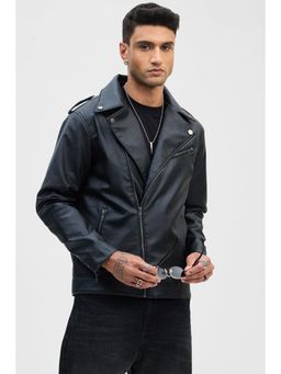 Snitch - Black Zipper Faux Leather Jacket