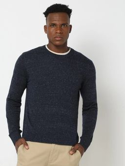 GAP - Navy Blue Solid Regular Fit Sweater