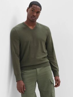 GAP - Olive Solid Regular Fit Sweater