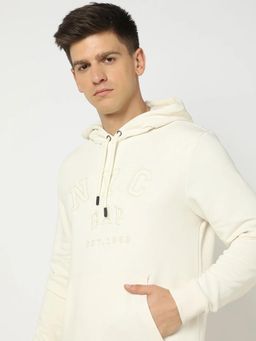 GAP - Off White Solid Regular Fit Hoodie