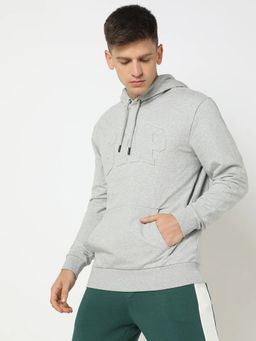 GAP - Grey Solid Regular Fit Hoodie