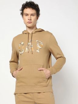 GAP - Tan Solid Regular Fit Hoodie