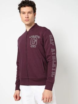 GAP - Wine Solid Regular Fit Sweatshirt
