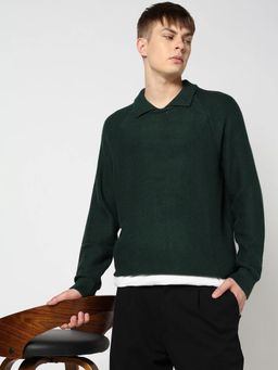GAP - Green Solid Regular Fit Sweater