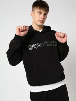 GAP - Black Printed Regular Fit Hoodie