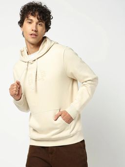 GAP - Cream Solid Regular Fit Hoodie