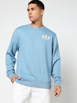 GAP - Blue Solid Regular Fit Sweatshirt