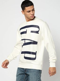 GAP - Off White Printed Regular Fit Sweatshirt