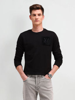 Arrow Newyork - Black Solid Regular Fit Sweatshirt
