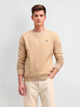 Arrow Sports - Beige Solid Regular Fit Sweatshirt