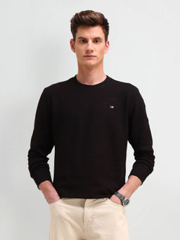 Arrow Sports - Black Solid Regular Fit Sweatshirt