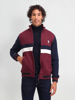U.S. Polo Assn. Denim Co. - Purple Colorblock Regular Fit Sweatshirt