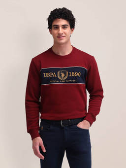 U.S. POLO ASSN. - Red Colorblock Regular Fit Sweatshirt