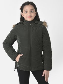 CRIMSOUNE CLUB - Girls Olive Padded Jacket