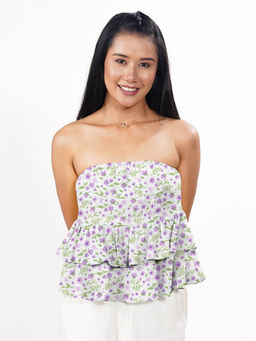 Zink London - Women Printed Off Shoulder Top