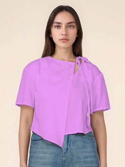 Zink London - Women Solid Round Neck Top