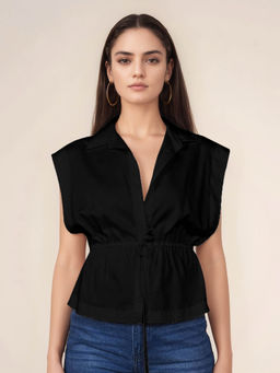 Zink London - Women Solid Collared Top