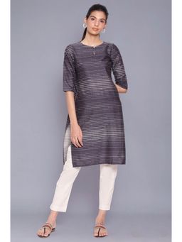W - Grey Stripes Kurta